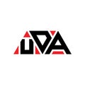 UDA triangle letter logo design with triangle shape. UDA triangle logo design monogram. UDA triangle vector logo template with red Royalty Free Stock Photo