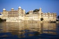 Udaipur city palace on the lake India