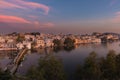 Udaipur cityscape with colorful sky at sunset Royalty Free Stock Photo