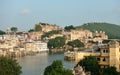 Udaipur / India - 08.11.2019:Citys of India - The old town of Jodhpur around the Jojari River, from a house roof