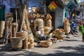 Udaipur, India - Jan 03, 2020: Traditional indian street market in Udaipur