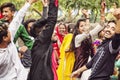 Young Indians dancing at the wedding party