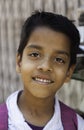 Smiling Indian School Boy Stops for a Chat Royalty Free Stock Photo