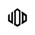 UDD letter logo design with polygon shape. UDD polygon and cube shape logo design. UDD hexagon vector logo template white and Royalty Free Stock Photo