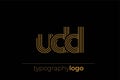 UDD modern geometric typography logo Royalty Free Stock Photo