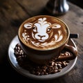 Udderly Irresistible: Cappuccino Bliss with Cow-Inspired Latte Art