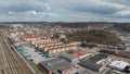 Uddevalla Cityscape, Sweden, Apartments And Railway Station, Aerial