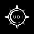 UDI abstract technology logo design on Black background. UDI creative initials letter logo concept