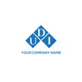 UDI letter logo design on WHITE background. UDI creative initials letter logo concept. UDI letter design