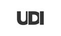 UDI logo design template with strong and modern bold text. Initial based vector logotype featuring simple and minimal typography.