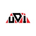 UDI triangle letter logo design with triangle shape. UDI triangle logo design monogram. UDI triangle vector logo template with red Royalty Free Stock Photo