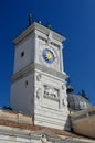 The clock tower View from Piazza della Liberta, Udine, Italy Royalty Free Stock Photo