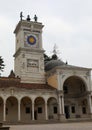 Udine, UD, Italy - December 27, 2023: Clock Tower and statues in the main square Royalty Free Stock Photo