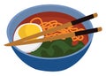 Udon dish, illustration, vector