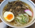 Udon noodle with beef and egg