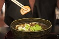 Udon raman noodles soup. Royalty Free Stock Photo