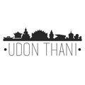 Udon Thani Thailand. City Skyline. Silhouette City. Design Vector. Famous Monuments.