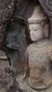 Bas relief of the Buddha sculpture on the natural stone at Phu Phra Bat is a historical park Royalty Free Stock Photo