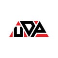 UDP triangle letter logo design with triangle shape. UDP triangle logo design monogram. UDP triangle vector logo template with red Royalty Free Stock Photo