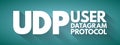 UDP - User Datagram Protocol acronym, technology concept background Royalty Free Stock Photo