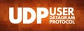 UDP - User Datagram Protocol acronym, technology concept background Royalty Free Stock Photo
