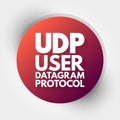 UDP - User Datagram Protocol acronym, technology concept background Royalty Free Stock Photo
