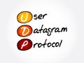 UDP - User Datagram Protocol acronym, technology concept background Royalty Free Stock Photo