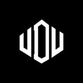 UDU letter logo design with polygon shape. UDU polygon and cube shape logo design. UDU hexagon vector logo template white and Royalty Free Stock Photo