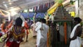 An artist running in temple