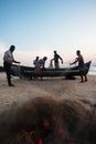 Udupi, Karnataka,India, 22 November 2020 - fishermen at beach