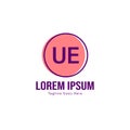 UE Letter Logo Design. Creative Modern UE Letters Icon Illustration