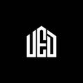 UED letter logo design on BLACK background. UED creative initials letter logo concept. UED letter design.UED letter logo design on Royalty Free Stock Photo