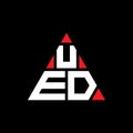 UED triangle letter logo design with triangle shape. UED triangle logo design monogram. UED triangle vector logo template with red Royalty Free Stock Photo