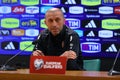 Uefa Euro 2024, European Qualifiers, press conference Blagoja Milevski North Macedonia coach manager Royalty Free Stock Photo