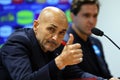 Uefa Euro 2024, European Qualifiers, press conference Luciano Spalletti Italy coach manager, before match ITALY VS NORTH MACEDONIA Royalty Free Stock Photo