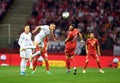 UEFA Euro qualifying round Poland - Macedonia football game Royalty Free Stock Photo
