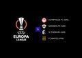 2022Ã¢â¬â2023 UEFA Europa League. Group G. Olympiacos, Qarabag, SC Freiburg, Nantes. Kyiv, Ukraine - August 31, 2022