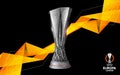 UEFA Europa League match view of the official Trophy