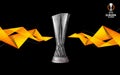 UEFA Europa League match view of the official Trophy