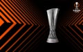 UEFA Europa League match view of the official Trophy