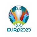 UEFA 2020 logo in summer EURO 2020, vector illustration
