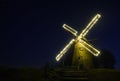 The historical Dutch windmill in the Night Royalty Free Stock Photo