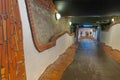 Underpass between the platforms of the station of the small town Uelzen, with individual design of the artist Hundertwasser from