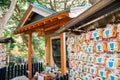 Ueno Daibutsu buddha statue and wooden prayer tablets at Ueno Park in Tokyo, Japan