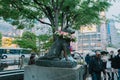 Ueno, Japan, April 7, 2023 : Hachiko dog statue in Shibuya, Tokyo