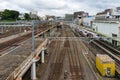 Ueno station with multystoried railway tracks Royalty Free Stock Photo