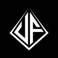 UF logo letters monogram with prisma shape design template