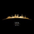 Ufa Russia city silhouette black background Royalty Free Stock Photo