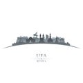Ufa Russia city silhouette white background Royalty Free Stock Photo