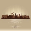 Ufa Russia city skyline vector silhouette Royalty Free Stock Photo